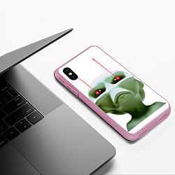 Чехол iPhone XS Max матовый Пришелец атакует, цвет: 3D-розовый — фото 2