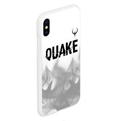 Чехол iPhone XS Max матовый Quake glitch на светлом фоне: символ сверху, цвет: 3D-белый — фото 2