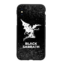 Чехол iPhone XS Max матовый Black Sabbath с потертостями на темном фоне, цвет: 3D-черный