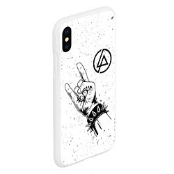 Чехол iPhone XS Max матовый Linkin Park и рок символ, цвет: 3D-белый — фото 2