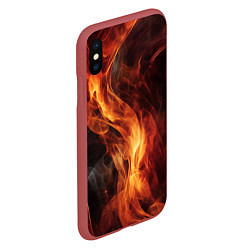 Чехол iPhone XS Max матовый Языки пламени: арт нейросети, цвет: 3D-красный — фото 2