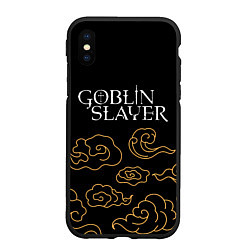 Чехол iPhone XS Max матовый Goblin Slayer anime clouds, цвет: 3D-черный