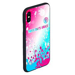 Чехол iPhone XS Max матовый Three Days Grace neon gradient style: символ сверх, цвет: 3D-черный — фото 2