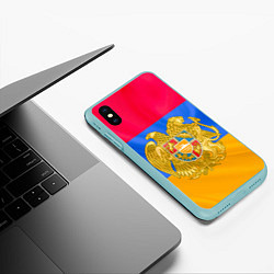 Чехол iPhone XS Max матовый Солнечная Армения, цвет: 3D-мятный — фото 2