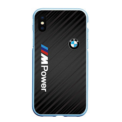 Чехол iPhone XS Max матовый BMW power m, цвет: 3D-голубой