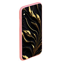 Чехол iPhone XS Max матовый Золотой орнамент на черном, цвет: 3D-баблгам — фото 2