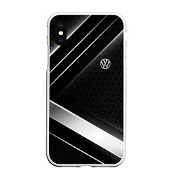 Чехол iPhone XS Max матовый Volkswagen sign, цвет: 3D-белый