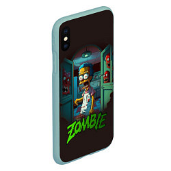 Чехол iPhone XS Max матовый Гомер зомби, цвет: 3D-мятный — фото 2