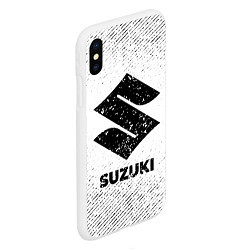 Чехол iPhone XS Max матовый Suzuki с потертостями на светлом фоне, цвет: 3D-белый — фото 2