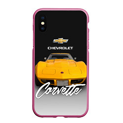 Чехол iPhone XS Max матовый Американская машина Chevrolet Corvette 70-х годов