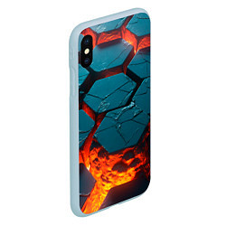 Чехол iPhone XS Max матовый Лавовые наносоты, цвет: 3D-голубой — фото 2