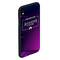 Чехол iPhone XS Max матовый Assassins Creed gaming champion: рамка с лого и дж, цвет: 3D-черный — фото 2