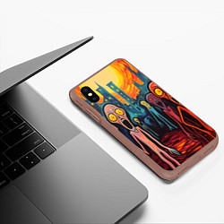 Чехол iPhone XS Max матовый Зомби пришли за тобой, цвет: 3D-коричневый — фото 2