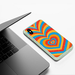 Чехол iPhone XS Max матовый Sunny heart, цвет: 3D-салатовый — фото 2