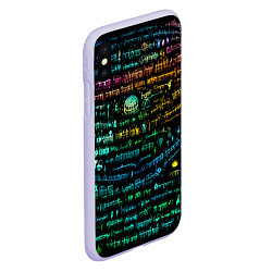 Чехол iPhone XS Max матовый Символы психоделика - нейронная сеть, цвет: 3D-светло-сиреневый — фото 2