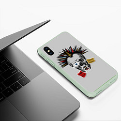Чехол iPhone XS Max матовый Панк - рок, цвет: 3D-салатовый — фото 2