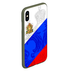 Чехол iPhone XS Max матовый Россия - пограничные войска, цвет: 3D-темно-зеленый — фото 2