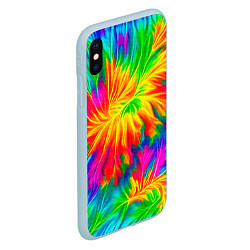 Чехол iPhone XS Max матовый Тай-дай кислотные краски, цвет: 3D-голубой — фото 2