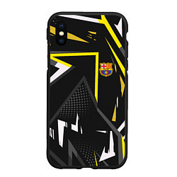 Чехол iPhone XS Max матовый ФК Барселона эмблема, цвет: 3D-черный