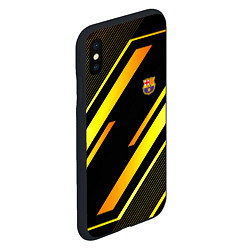 Чехол iPhone XS Max матовый ФК Барселона эмблема, цвет: 3D-черный — фото 2