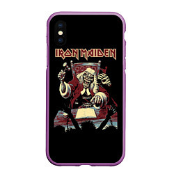 Чехол iPhone XS Max матовый Iron Maiden - судья, цвет: 3D-фиолетовый