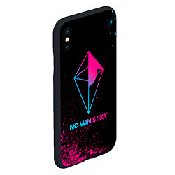 Чехол iPhone XS Max матовый No Mans Sky - neon gradient, цвет: 3D-черный — фото 2