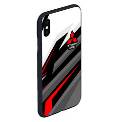 Чехол iPhone XS Max матовый Mitsubishi motors - красная линия, цвет: 3D-черный — фото 2