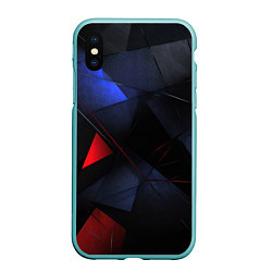 Чехол iPhone XS Max матовый Black green blue red, цвет: 3D-мятный