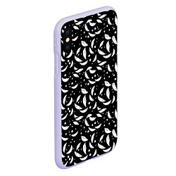 Чехол iPhone XS Max матовый Белый листопад, цвет: 3D-светло-сиреневый — фото 2