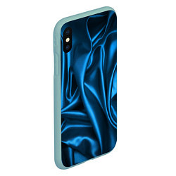 Чехол iPhone XS Max матовый Синий шёлк, цвет: 3D-мятный — фото 2