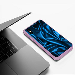 Чехол iPhone XS Max матовый Синий шёлк, цвет: 3D-сиреневый — фото 2