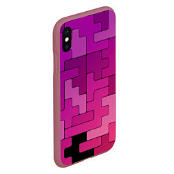 Чехол iPhone XS Max матовый Фиолетовые текстуры, цвет: 3D-малиновый — фото 2