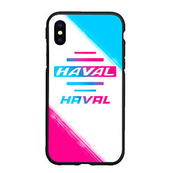 Чехол iPhone XS Max матовый Haval neon gradient style, цвет: 3D-черный