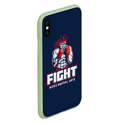 Чехол iPhone XS Max матовый Fight ММА, цвет: 3D-салатовый — фото 2