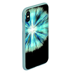 Чехол iPhone XS Max матовый Тай-дай бирюзовый круг, цвет: 3D-мятный — фото 2