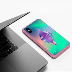 Чехол iPhone XS Max матовый Ярлык персонажа Симс, цвет: 3D-малиновый — фото 2