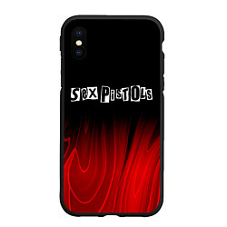 Чехол iPhone XS Max матовый Sex Pistols red plasma, цвет: 3D-черный