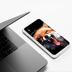Чехол iPhone XS Max матовый Не беси меня - Лиса, цвет: 3D-белый — фото 2
