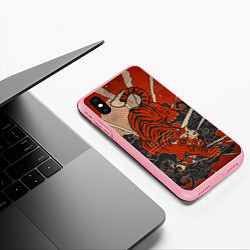 Чехол iPhone XS Max матовый Тигр в японском стиле, цвет: 3D-баблгам — фото 2