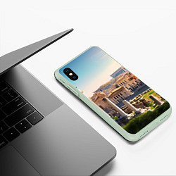 Чехол iPhone XS Max матовый Руины Рима, цвет: 3D-салатовый — фото 2