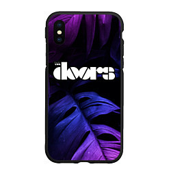 Чехол iPhone XS Max матовый The Doors neon monstera, цвет: 3D-черный