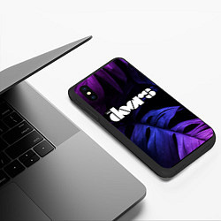 Чехол iPhone XS Max матовый The Doors neon monstera, цвет: 3D-черный — фото 2