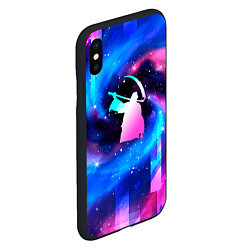 Чехол iPhone XS Max матовый Children of Bodom неоновый космос, цвет: 3D-черный — фото 2