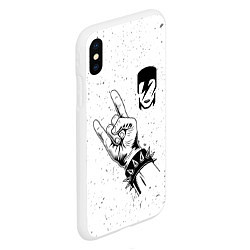 Чехол iPhone XS Max матовый David Bowie и рок символ, цвет: 3D-белый — фото 2