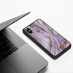 Чехол iPhone XS Max матовый Grey golden style, цвет: 3D-черный — фото 2