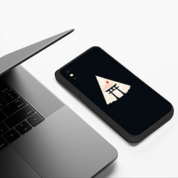 Чехол iPhone XS Max матовый Японские ворота Тории в горах, цвет: 3D-черный — фото 2