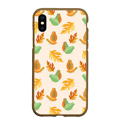 Чехол iPhone XS Max матовый Осенняя папайя, цвет: 3D-коричневый
