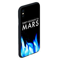 Чехол iPhone XS Max матовый Thirty Seconds to Mars blue fire, цвет: 3D-черный — фото 2