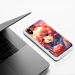 Чехол iPhone XS Max матовый Девочка со сладостями, цвет: 3D-белый — фото 2