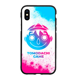 Чехол iPhone XS Max матовый Tomodachi Game neon gradient style, цвет: 3D-черный